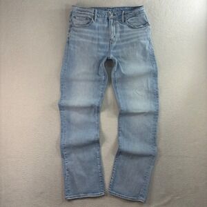American Eagle Classic Bootcut Jeans Men 32x34 Blue Fade Whiskered Western Rodeo